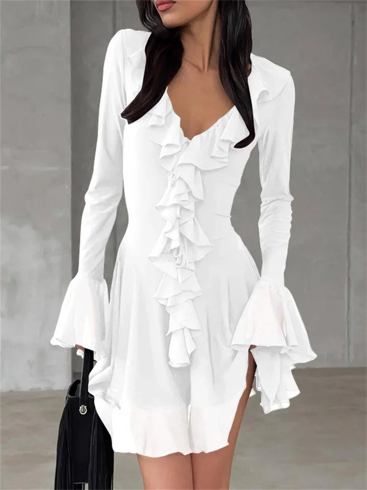 Mini dress with ruffle detail - ALINA