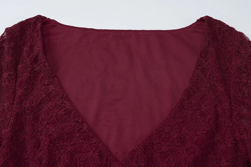 Ruffled Lace Mini Dress - Galina