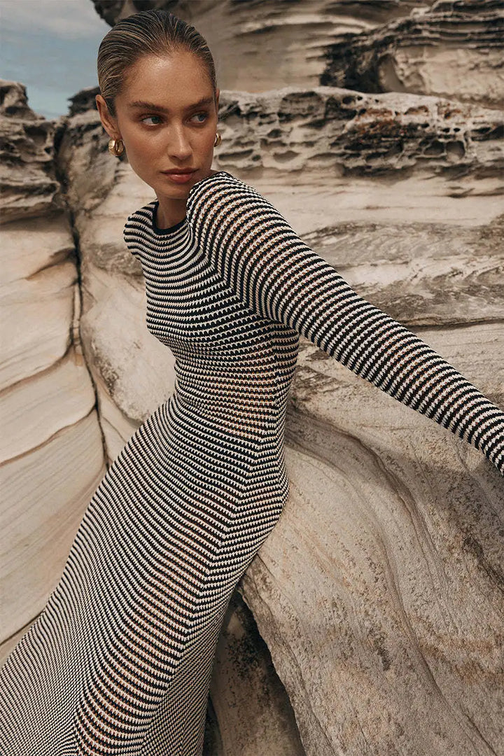 Striped Maxi Dress - Yami