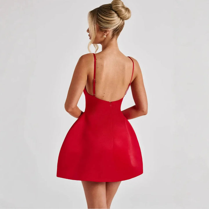 A-line Satin Mini Dress - Juniper
