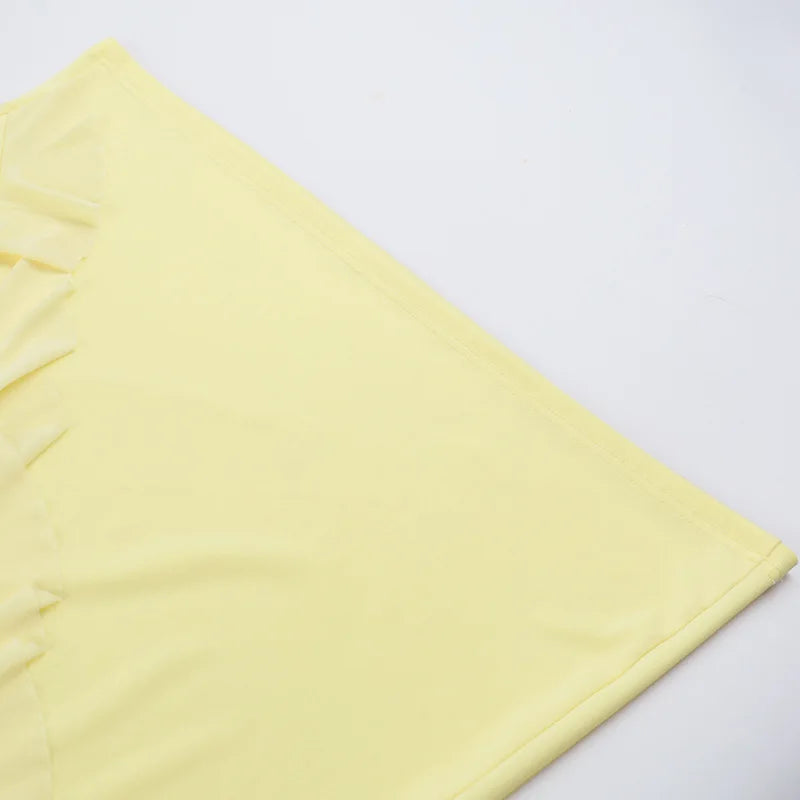 Two-Piece Set with Strapless Top and Maxi Skirt with Ruffle Detail - Sunny