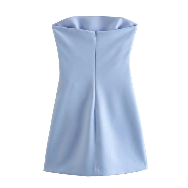 Strapless Mini Dress with Ruched Design - Bonnie