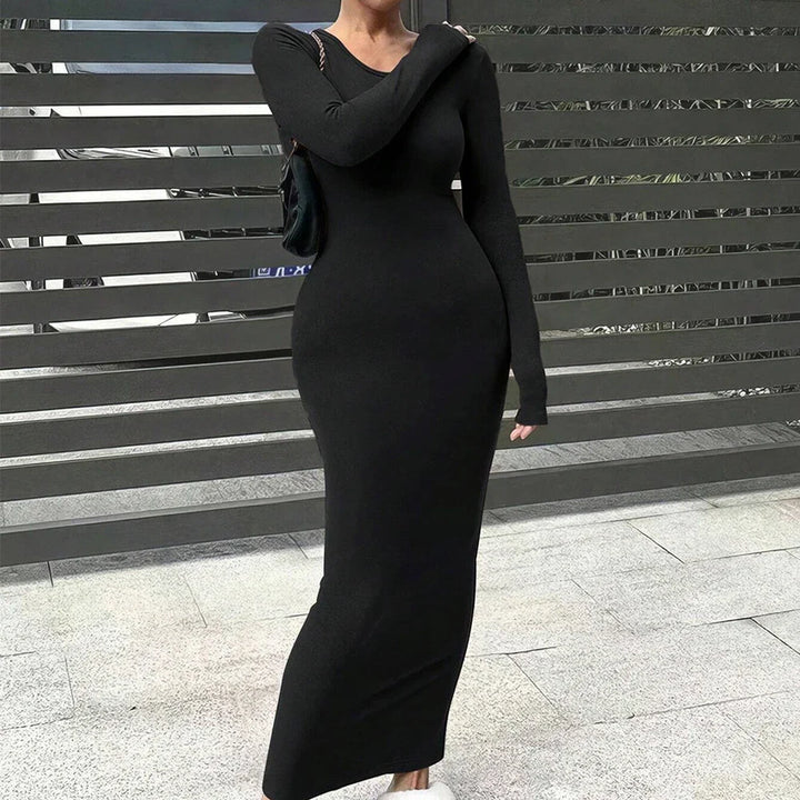 Basic Fitted Knit Maxi Dress - Vanessa
