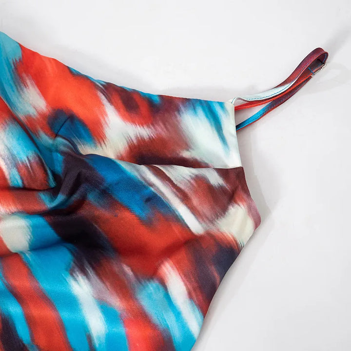 Colorful Satin Maxi Dress - Skylar