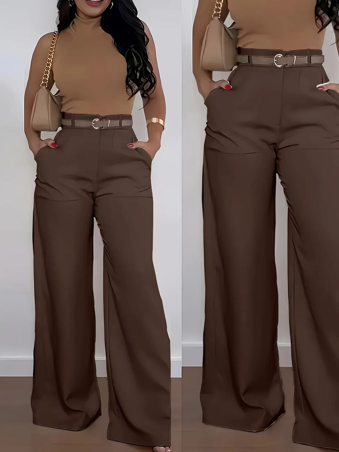Wide high-waisted pants tailored style