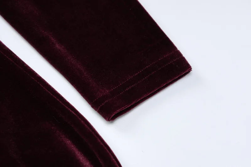Velvet maxi dress with one sleeve and open back - Alina