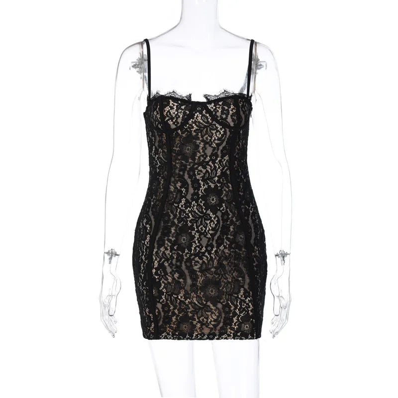 Lace Mini Dress - Chili