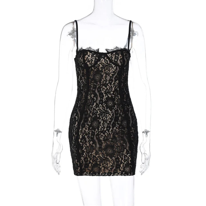 Lace Mini Dress - Chili