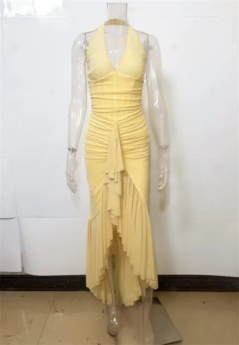 Ruffled chiffon maxi dress - JOYA