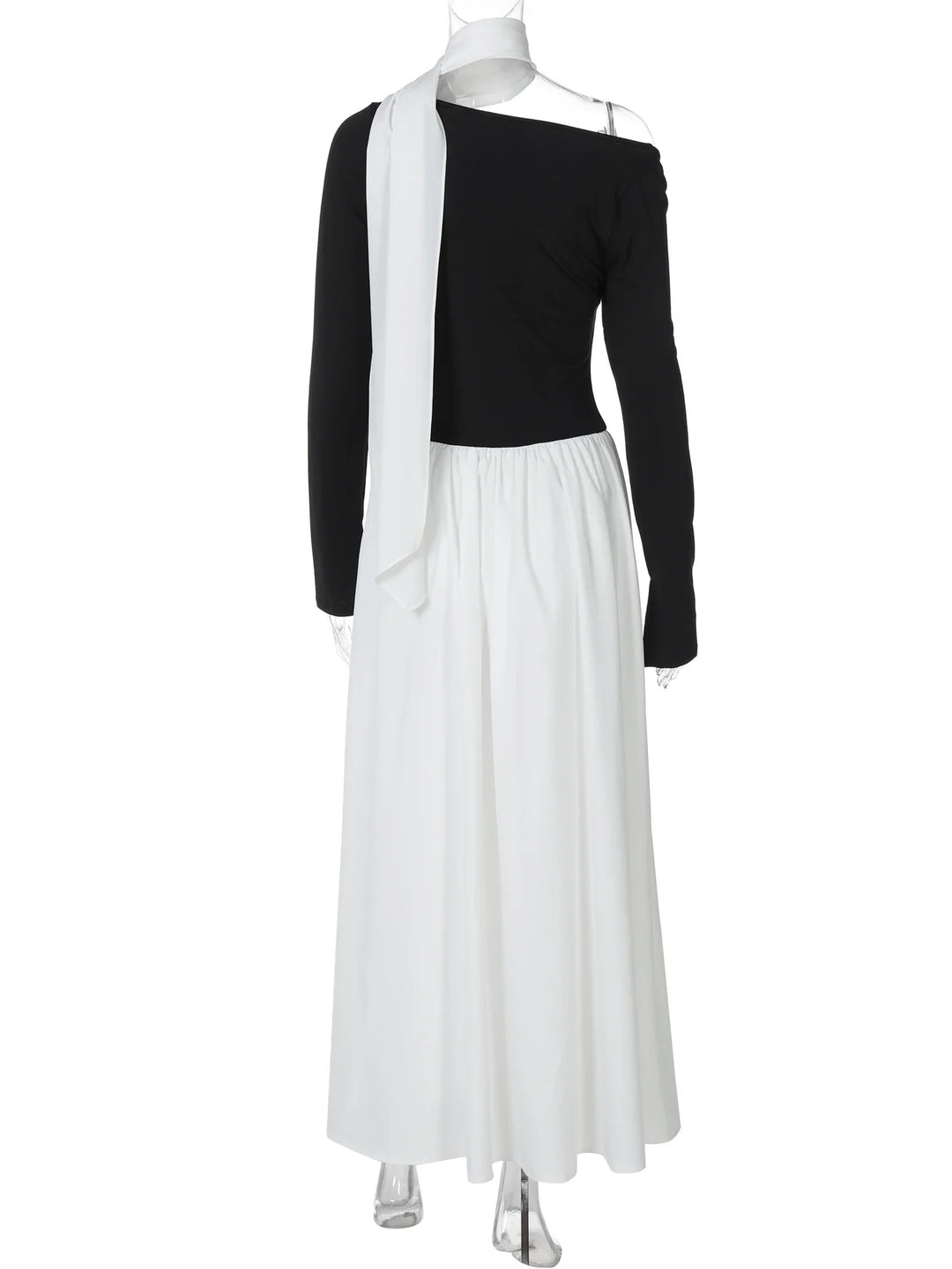 Maxi Dress with Scarf Decoration - NESSIA