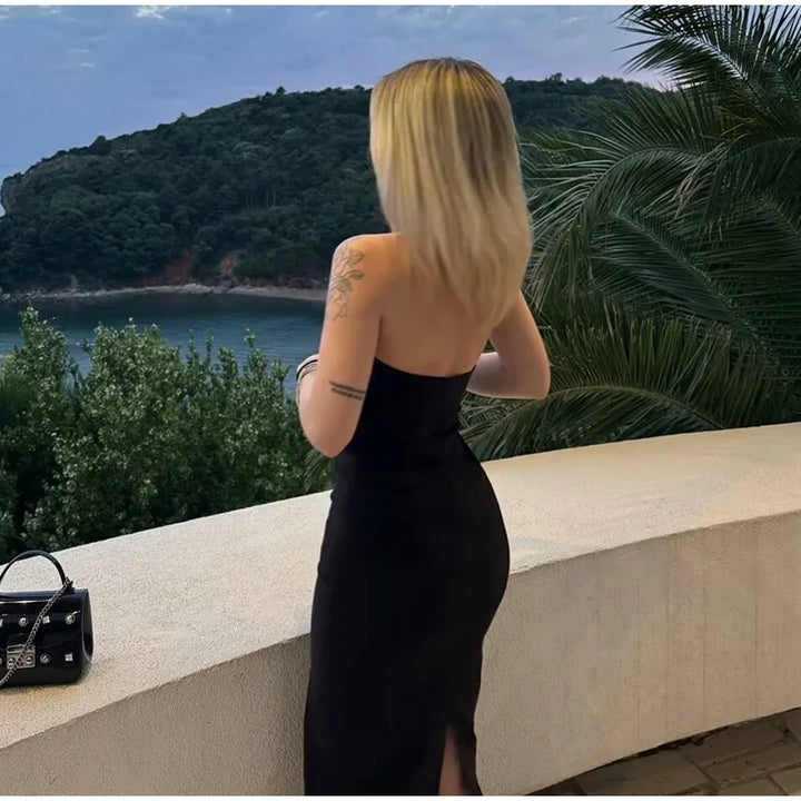 Maxi Dress with Cutouts and Open Back Design - Sabrina