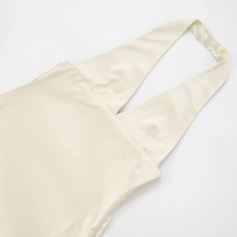 Satin mini dress with V neckline decorated with matching scarf - Karina