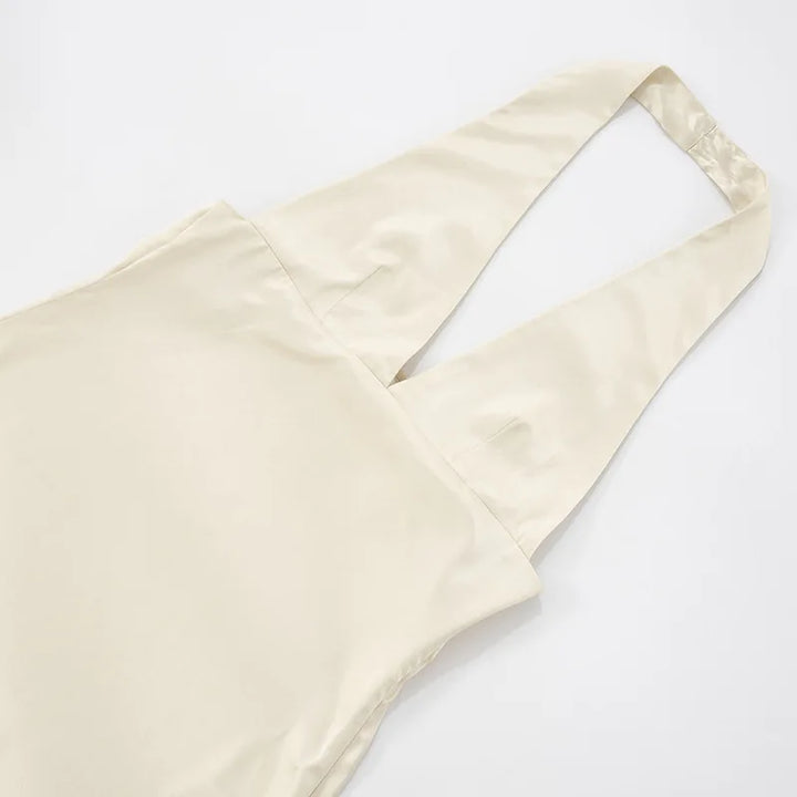 Satin mini dress with V neckline decorated with matching scarf - Karina
