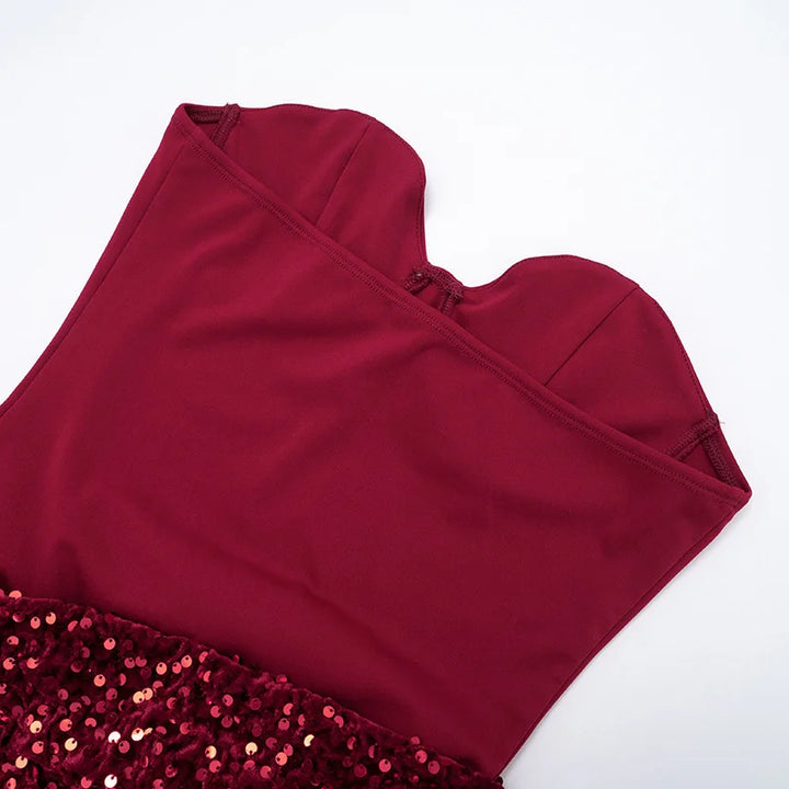 Mini dress with sequin design and scarf detail - GIGI