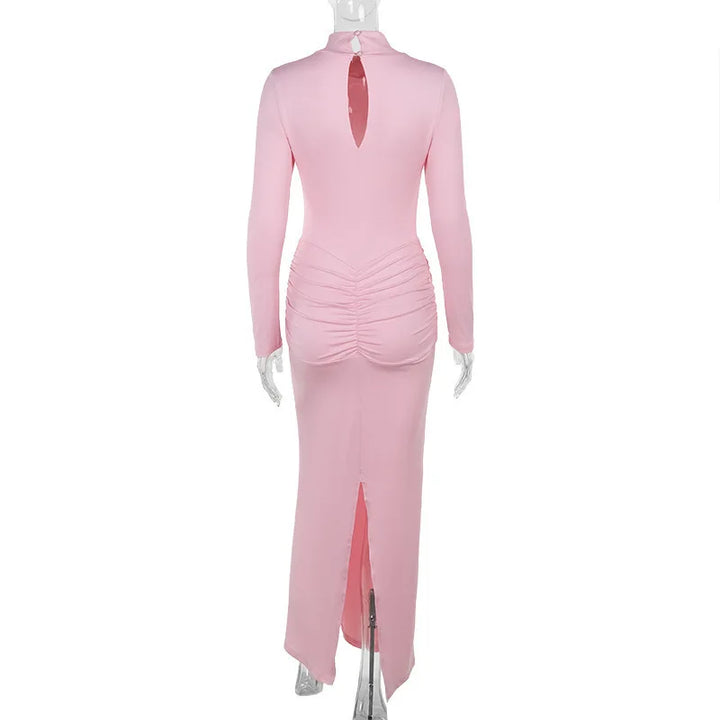 Golf maxi dress with ruching decoration - Veredet