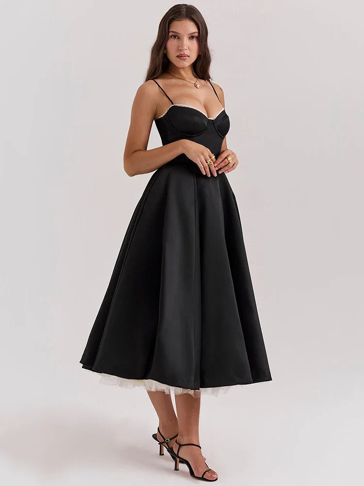 Midi Satin Dress - Adela