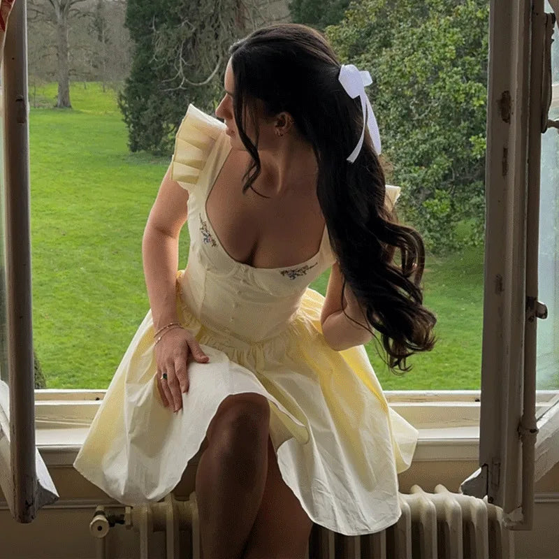 A-line mini dress with vintage design - Amalia