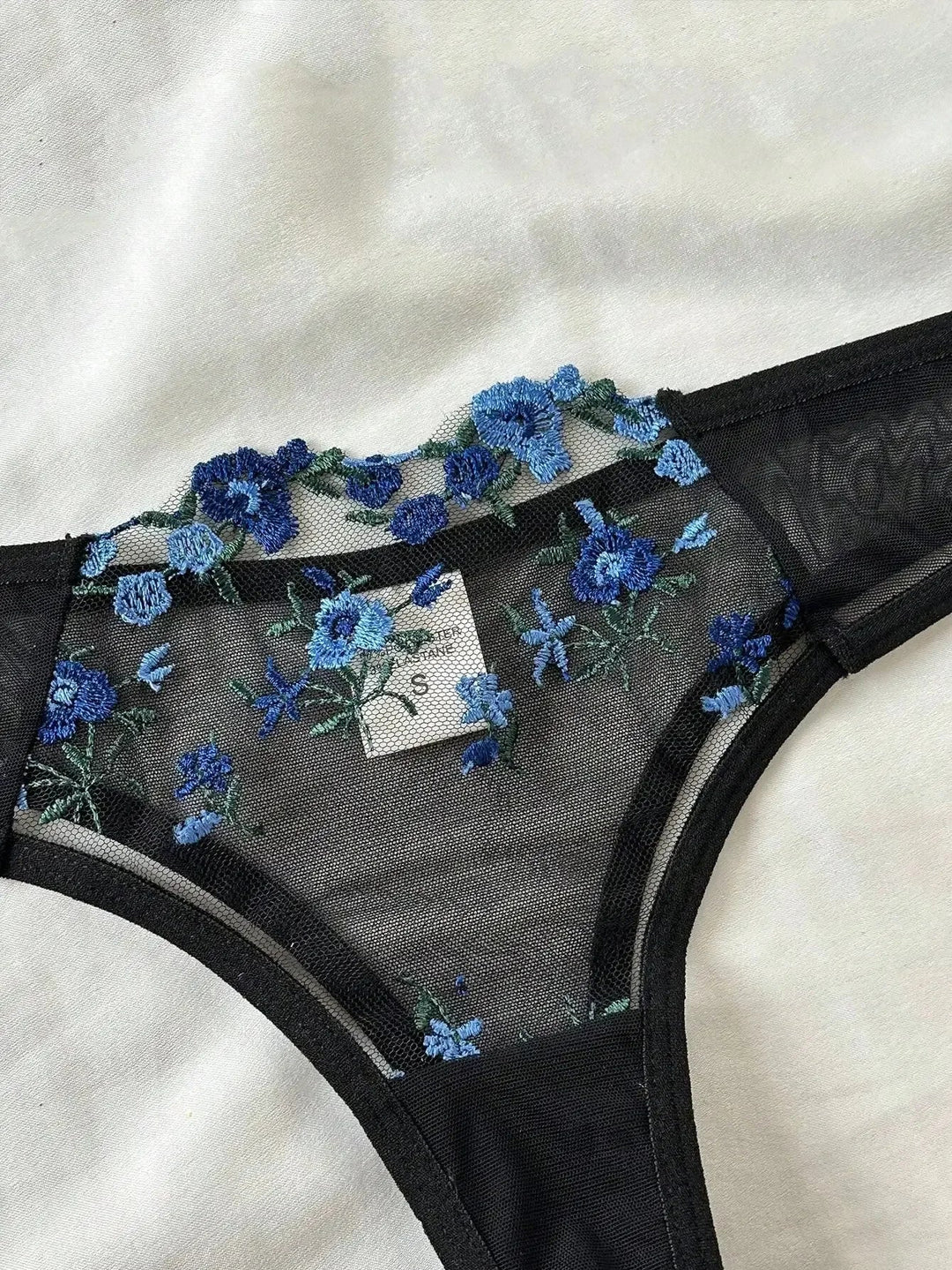 Sheer Floral Design Lingerie Set - Amy