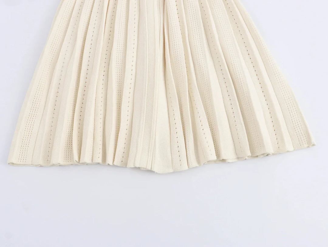 Midi Knitted Dress with French Vintage Design - Mimi
