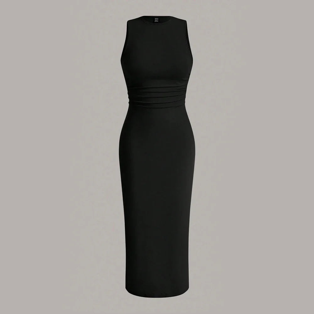 Fitted midi dress with shaping fabric - Novah