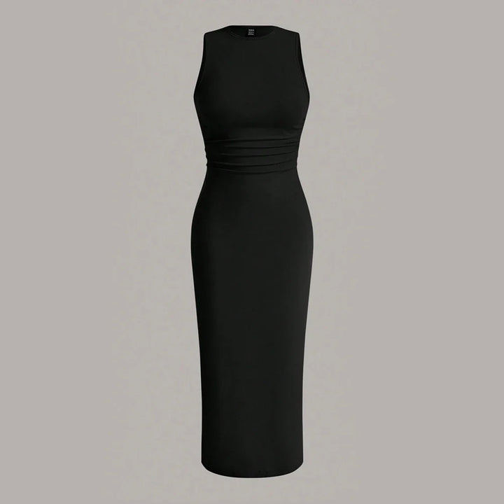 Fitted midi dress with shaping fabric - Novah