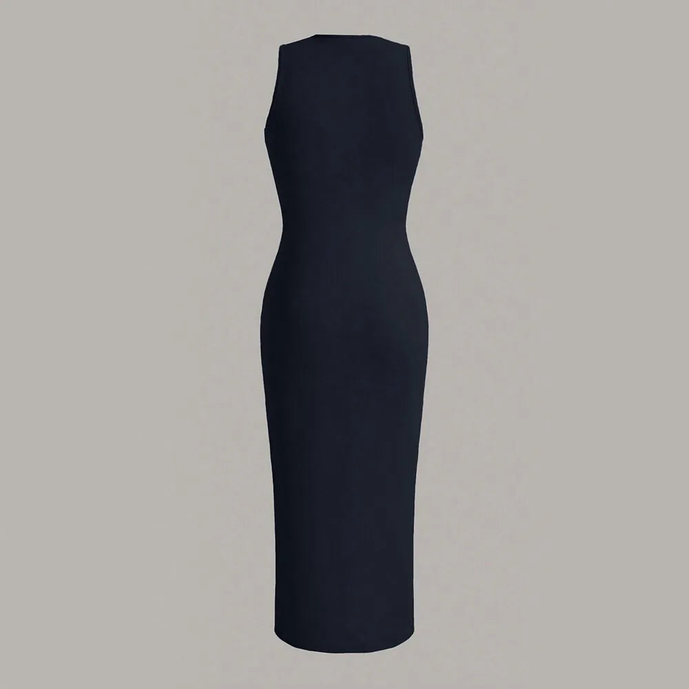 Fitted midi dress with shaping fabric - Novah