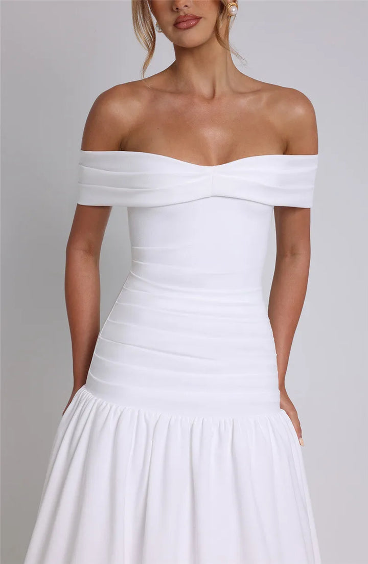 Maxi off-shoulder dress - Tehila