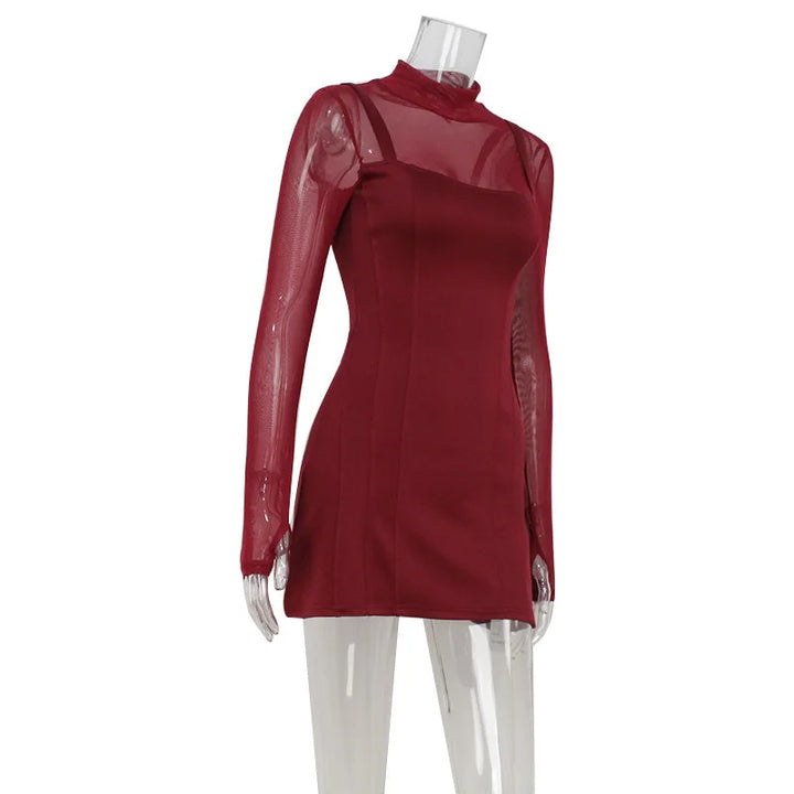 Tailored Golf Mini Dress with Mesh Design - Yilin