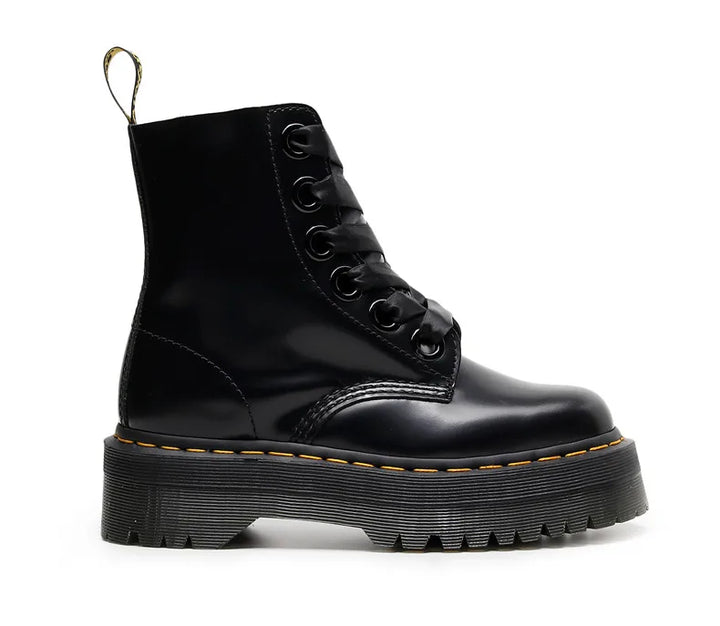 Leather boots with satin laces - Winnie
