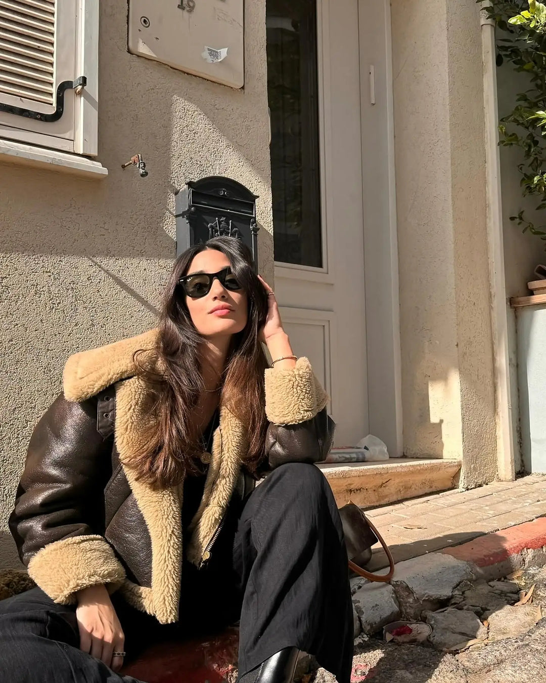 Leather Coat with Fur Lining - Candy
