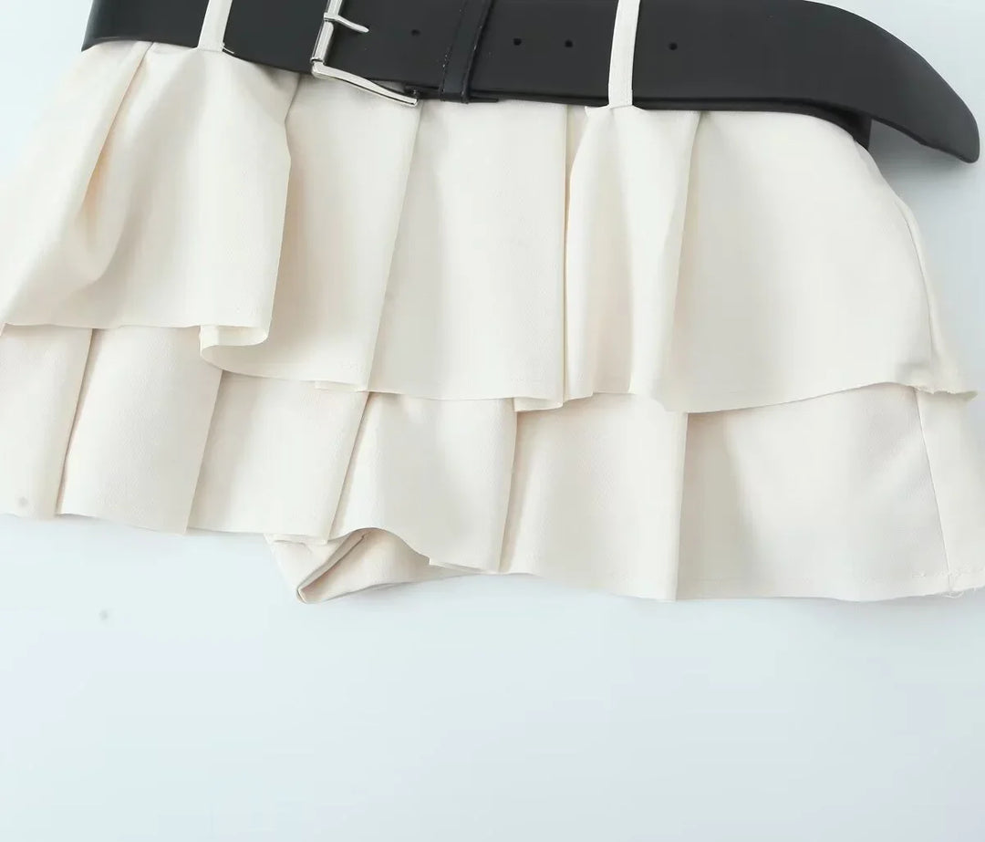 Fitted Mini Dress with Matching Belt - Serena