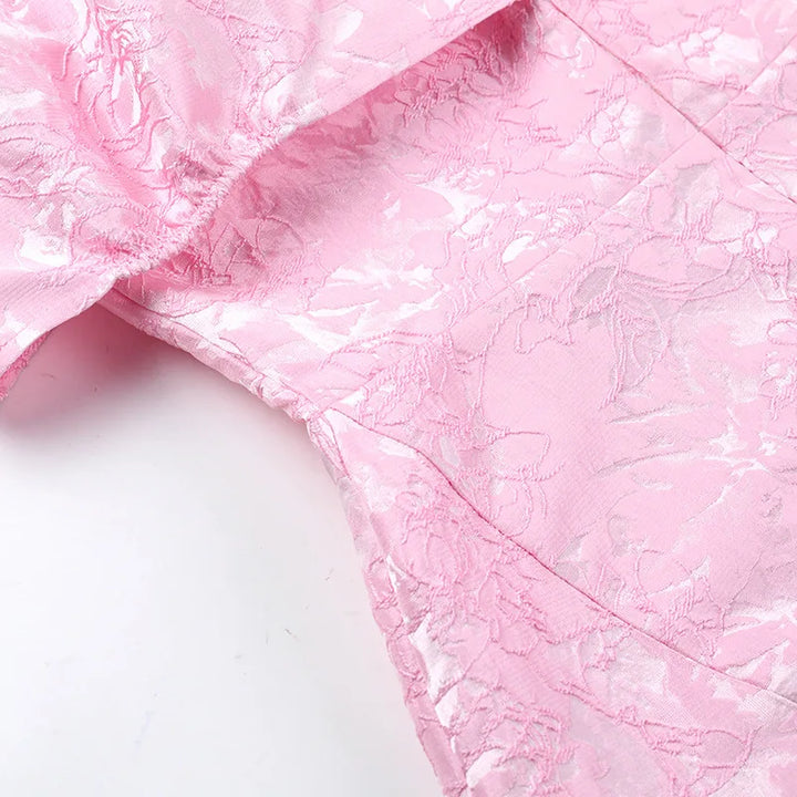 A-line mini dress with bow design and floral embroidery detail - Lenora