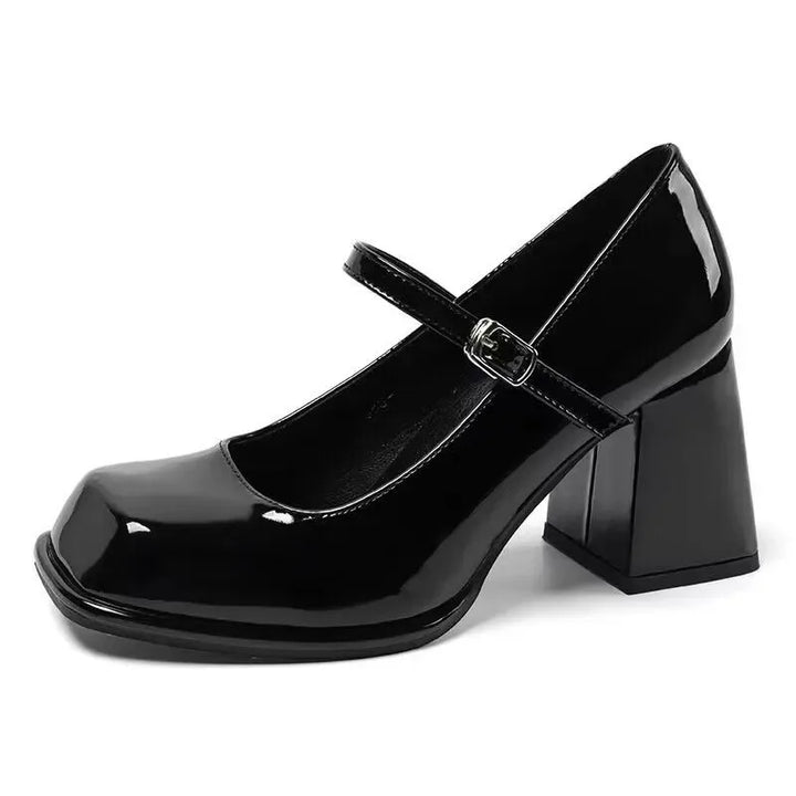 Shiny Faux Leather Platform Loafers - Lauren