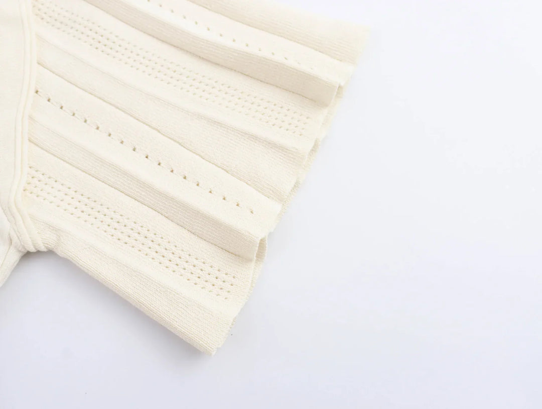Midi Knitted Dress with French Vintage Design - Mimi