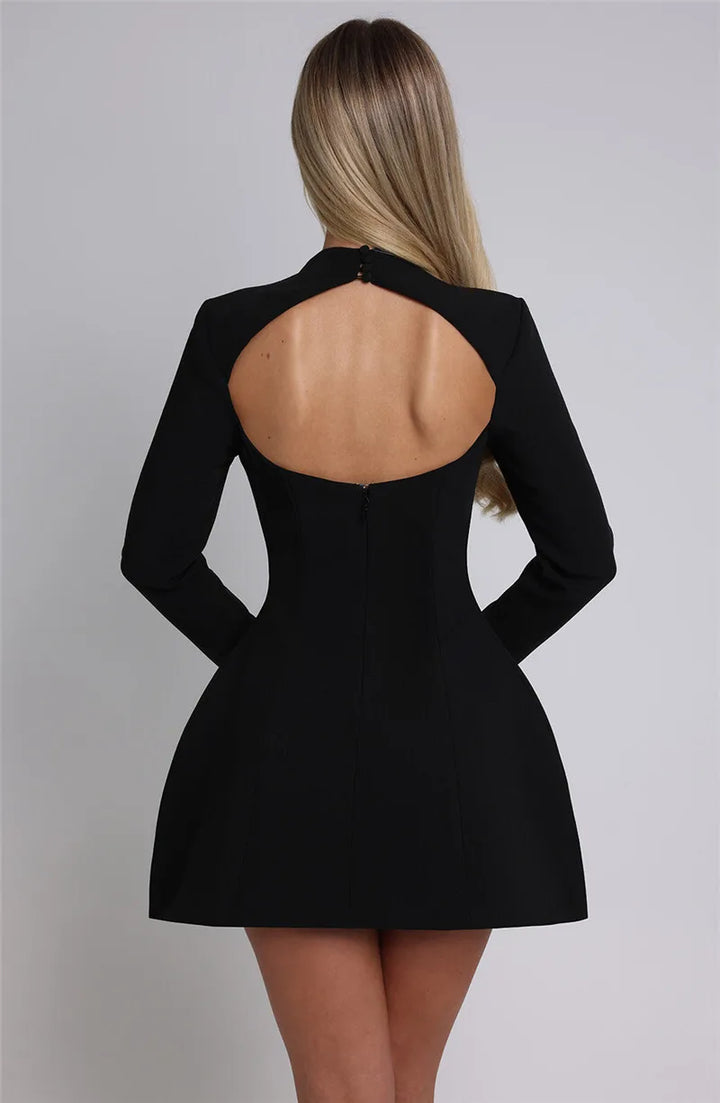 A-line mini dress with pocket decoration - Lady