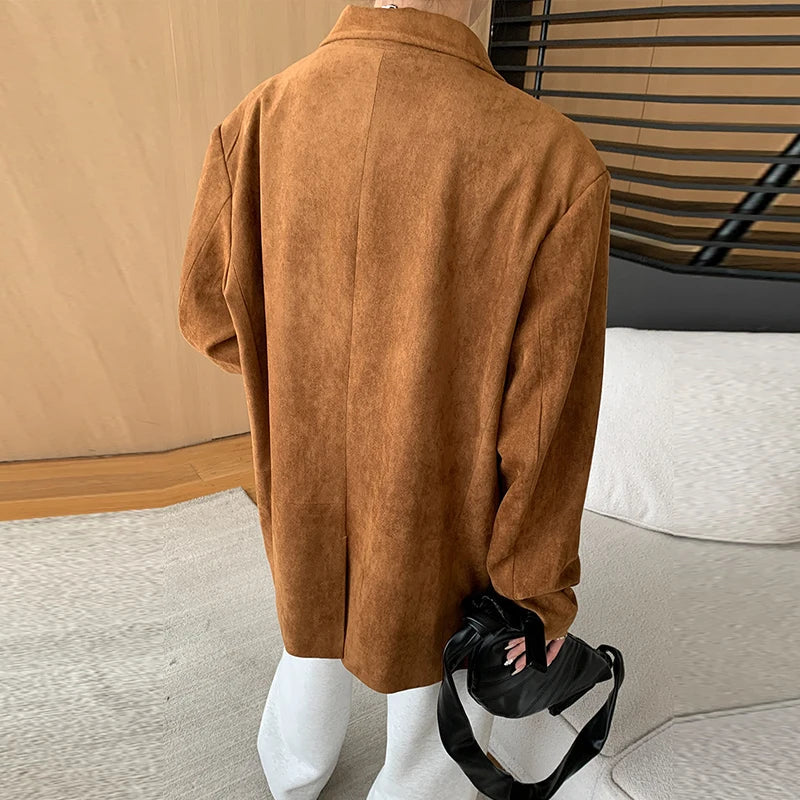 Suede Jacket with Button Details - Jale