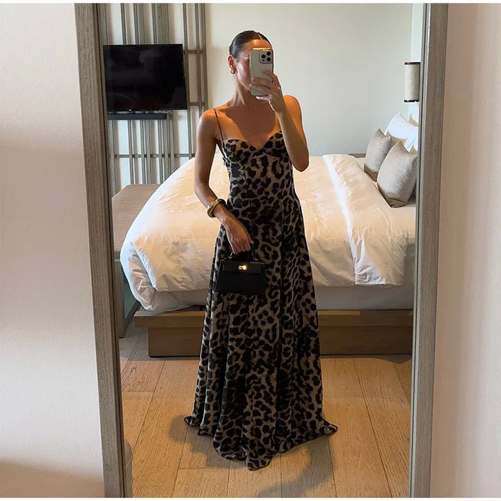 Leopard Print A-Line Maxi Dress - Milani