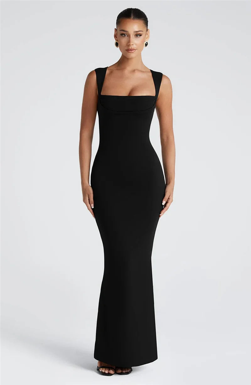 Fitted and Flattering Maxi Dress - Miller