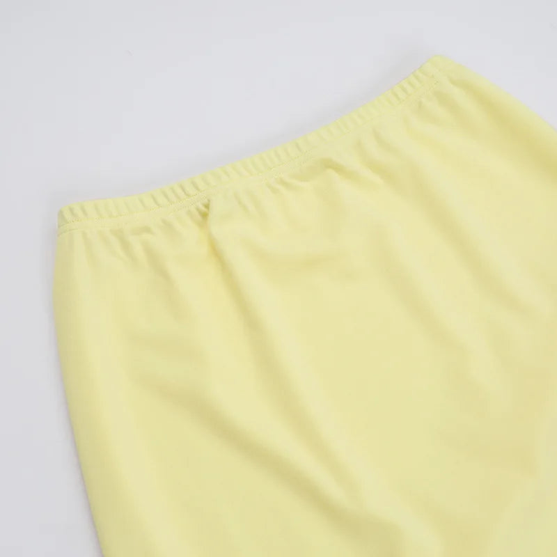 Two-Piece Set with Strapless Top and Maxi Skirt with Ruffle Detail - Sunny