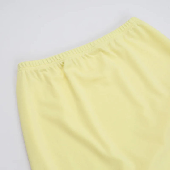 Two-Piece Set with Strapless Top and Maxi Skirt with Ruffle Detail - Sunny