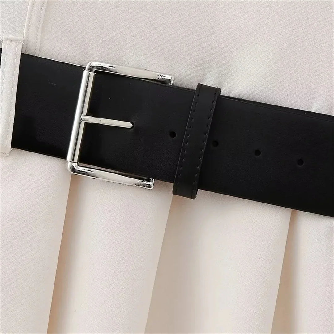Fitted Mini Dress with Matching Belt - Serena