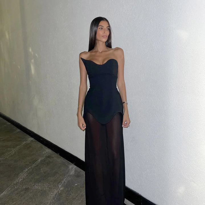 Strapless Chiffon Maxi Dress - Genesis