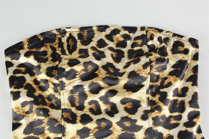 Fitted Strapless Leopard Print Mini Dress - LIONA