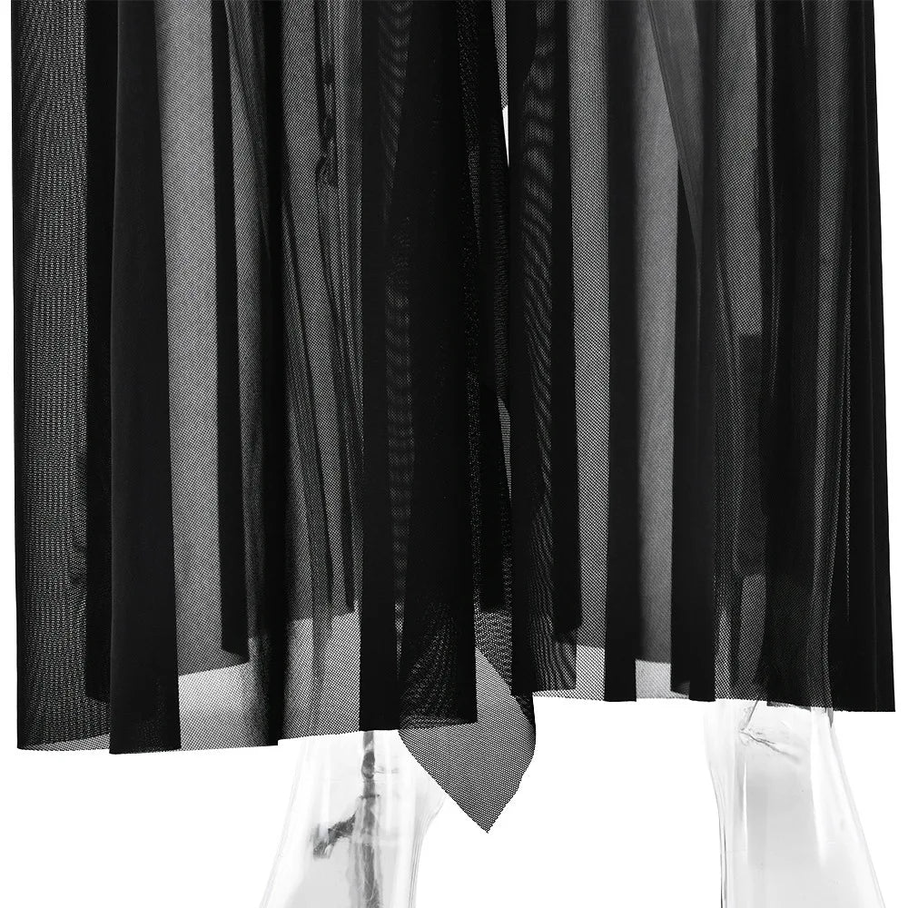 Maxi Chiffon Dress with Ruching Detail and Neck Tie Ruffle - Shelly