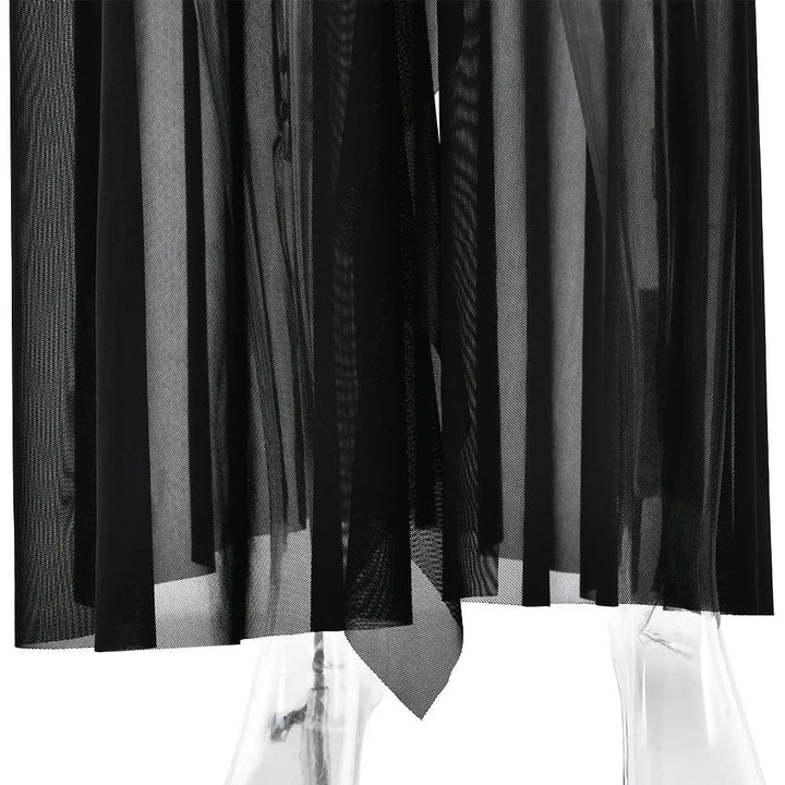 Maxi Chiffon Dress with Ruching Detail and Neck Tie Ruffle - Shelly
