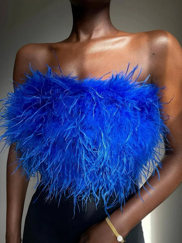 Strapless Feather Top - Tamila