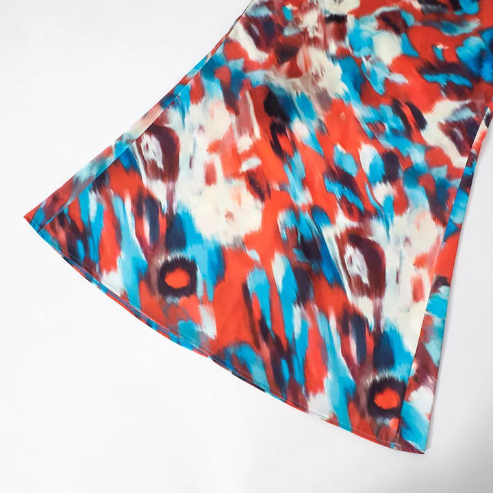 Colorful Satin Maxi Dress - Skylar
