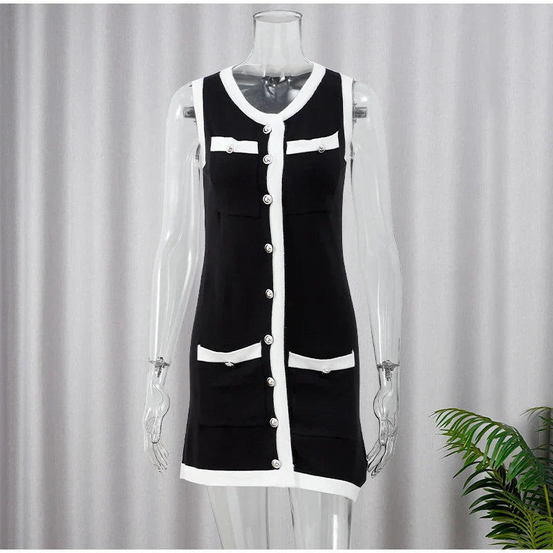 Knitted mini dress in a tailored style - Amor