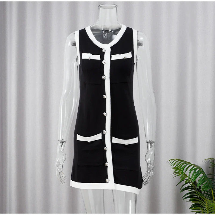 Knitted mini dress in a tailored style - Amor