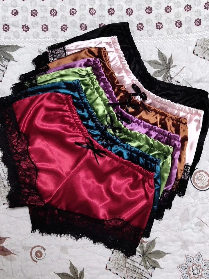 Babydoll Set with Satin Shorts and Lace Top - Noelle